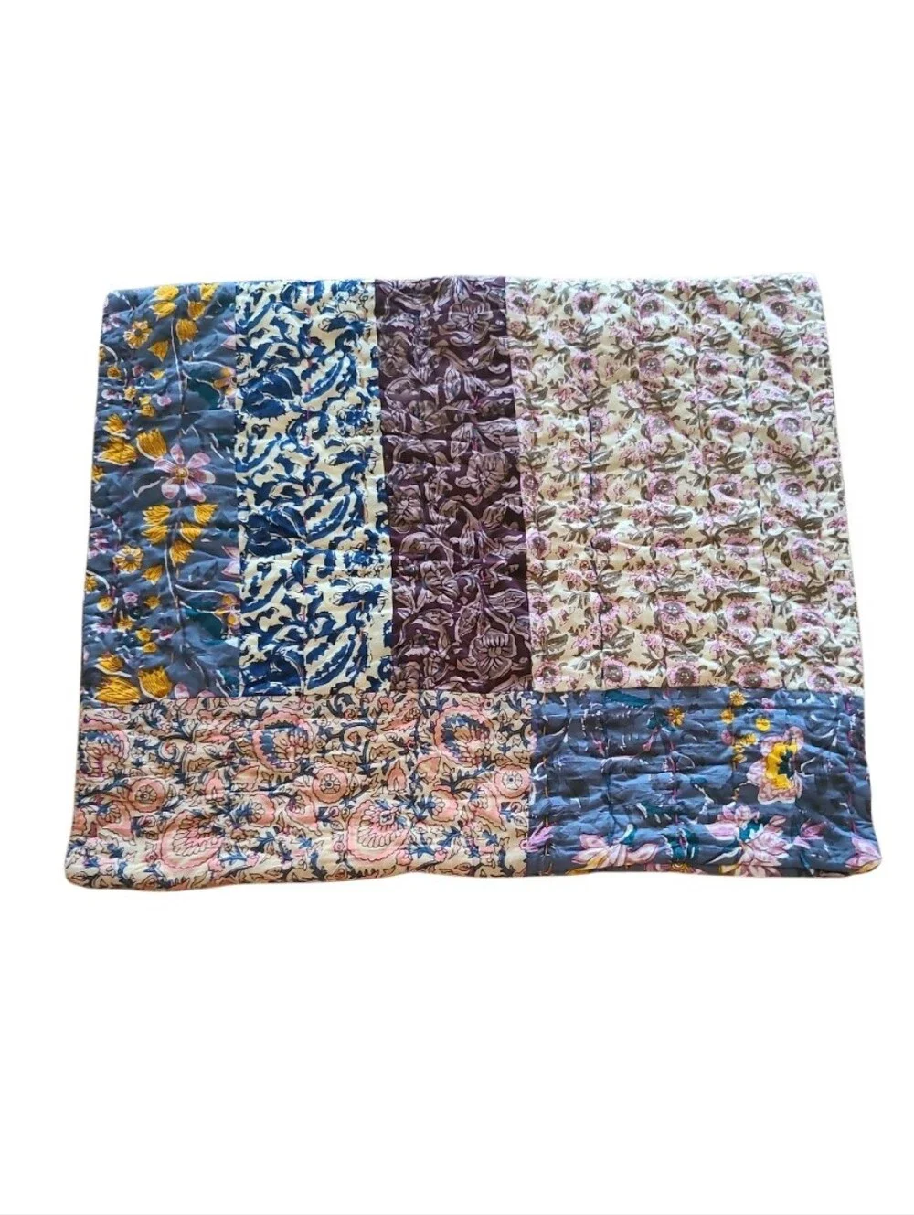 Natural Life Patchwork Floral Paisley Pillow Cover 20 X 26